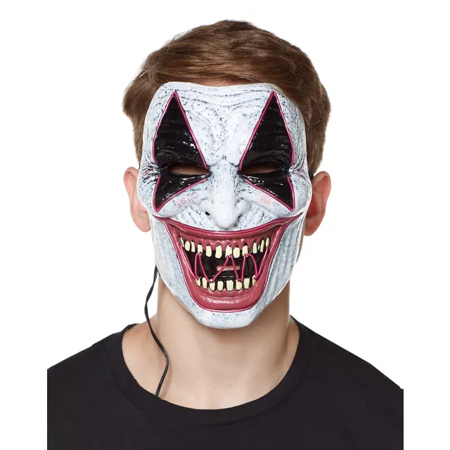 Laughing EL Wire Riot Clown Half Mask