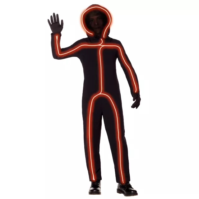 Kids Orange Light-Up Stick Figure Costume