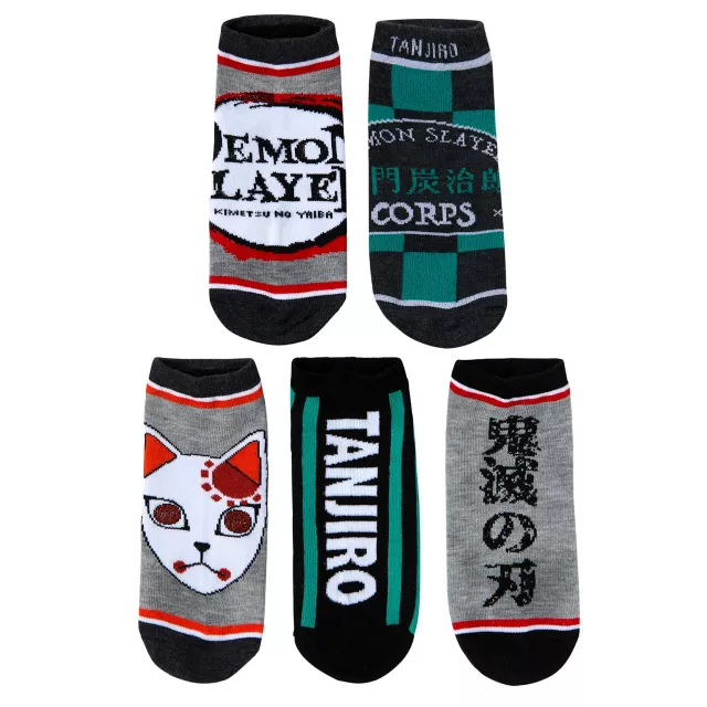 Demon Slayer No Show Socks - 5 Pack