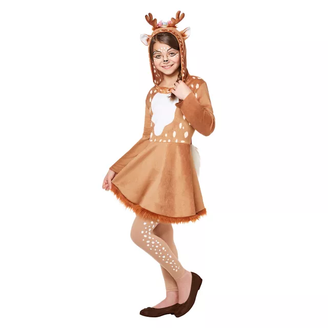 Kids Hooded Deer Dress Costume