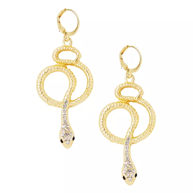 Goldtone Snake Earrings