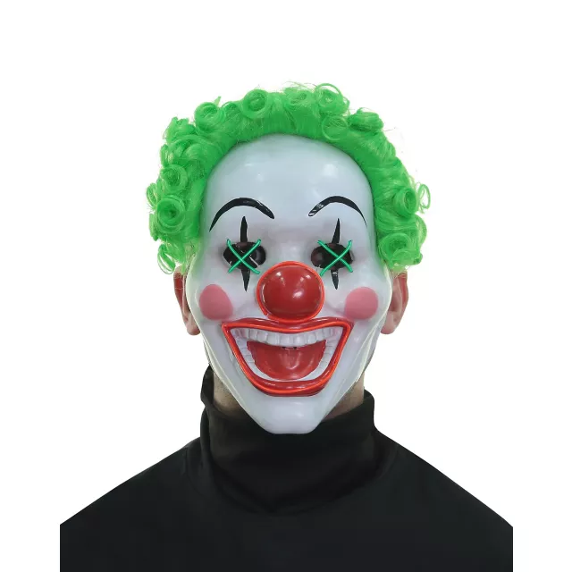 Light-Up El Wire Jokes on You Clown Half Mask