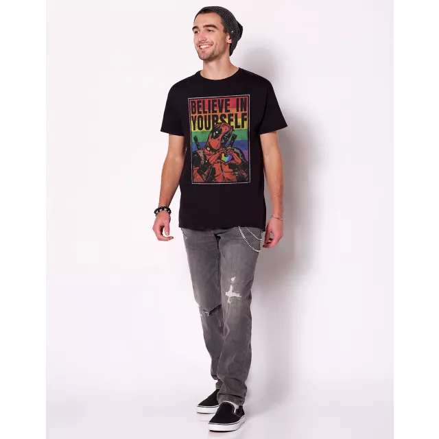 Believe In Yourself Rainbow Deadpool T Shirt