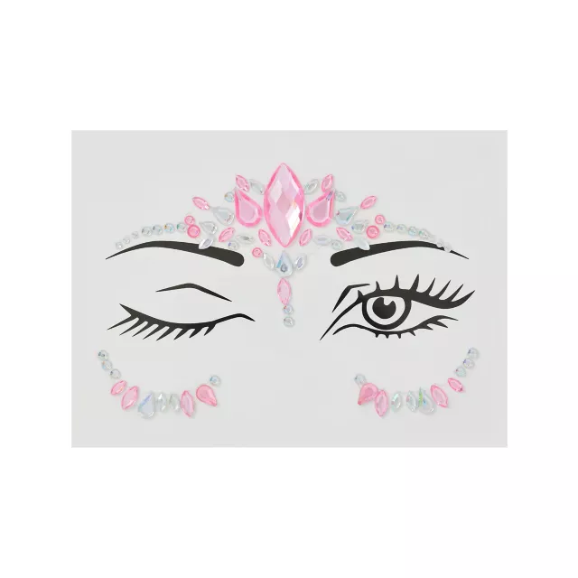 Pink and Aurora Borealis Face Gems