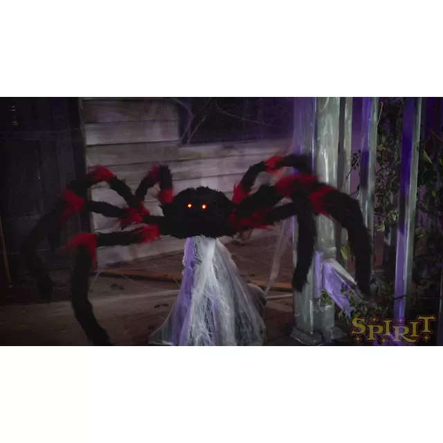 21 Inch LED Red and Black Jumping Spider Animatronic