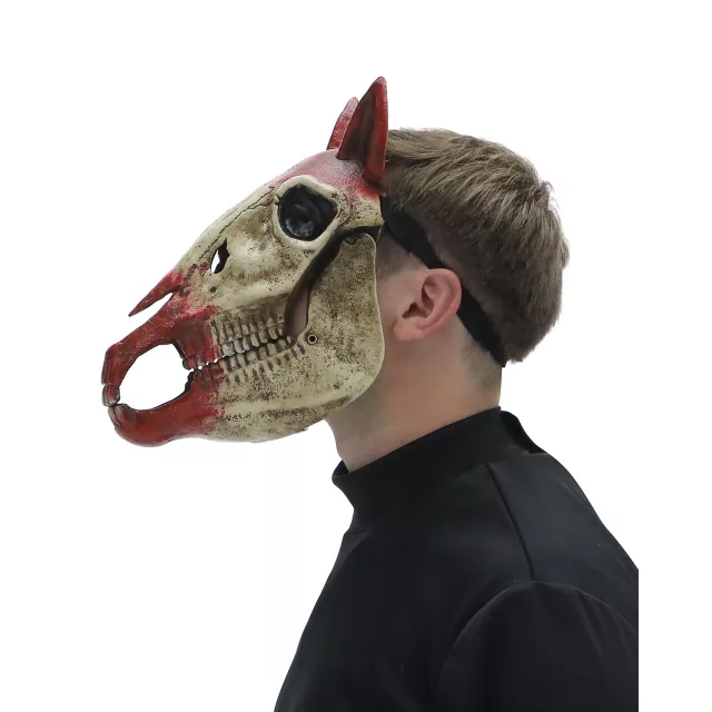 Bloody Skeletal Horse Half Mask