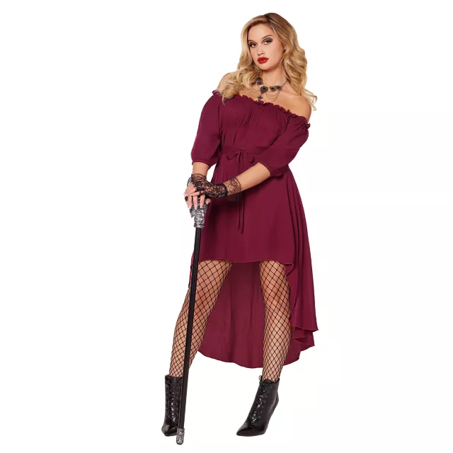 Adult Burgundy Peasant Dress
