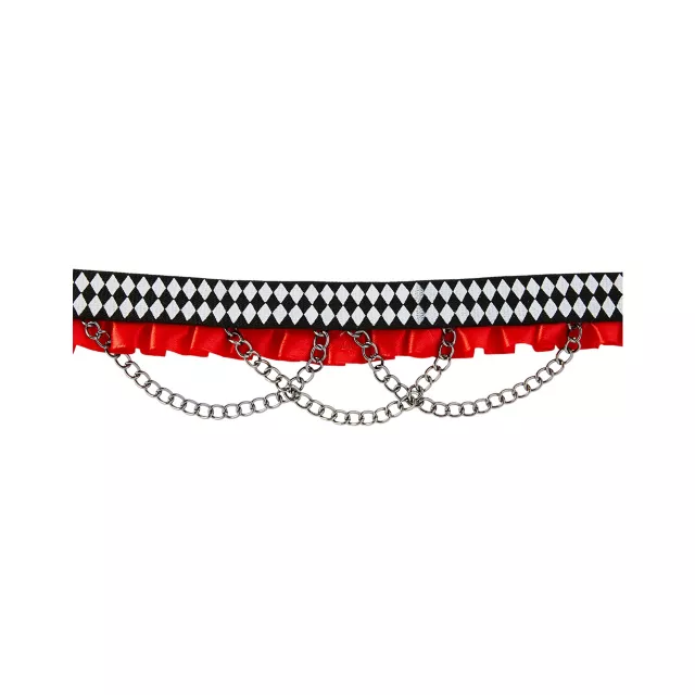 Kids Checkered Clown Choker Necklace