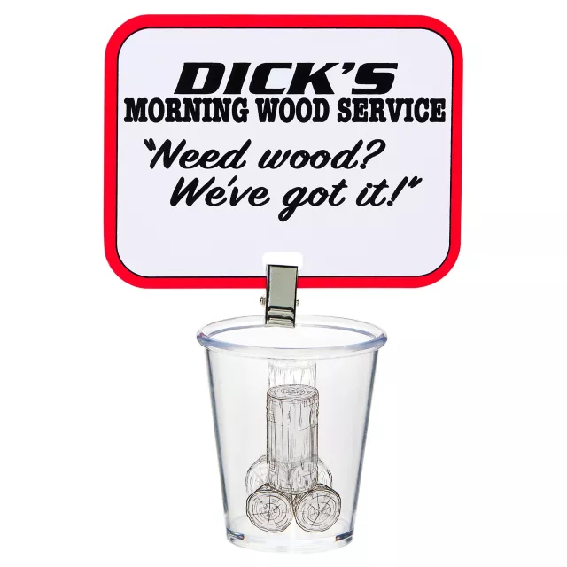Dick- - s Shot Glass with Name Badge