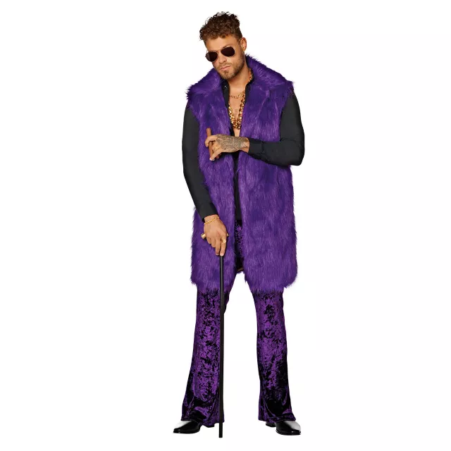 Adult Fuzzy Purple Vest Jacket