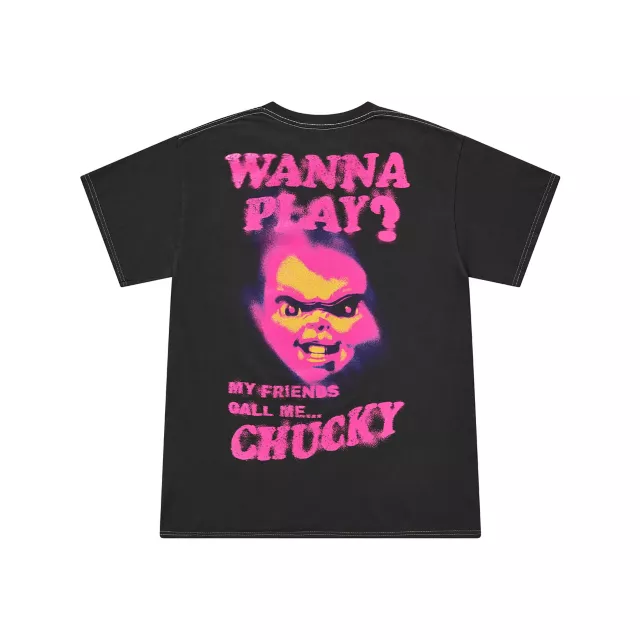 Chucky x Bloody Disgusting Wanna Play Neon T Shirt