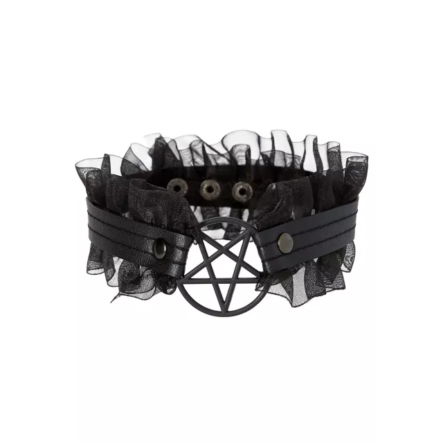Pentagram Ruffle Choker Necklace