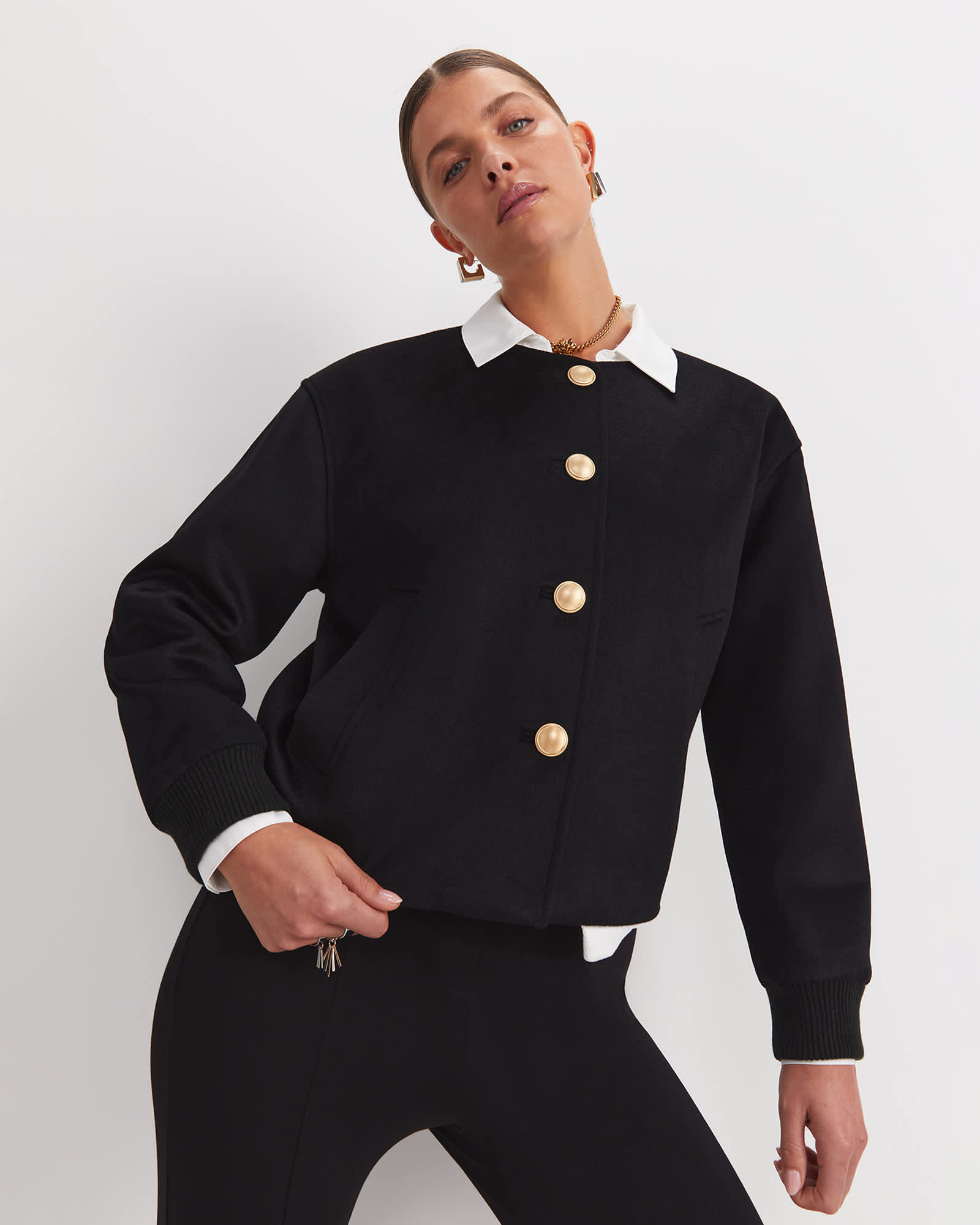 Crop Melton Jacket