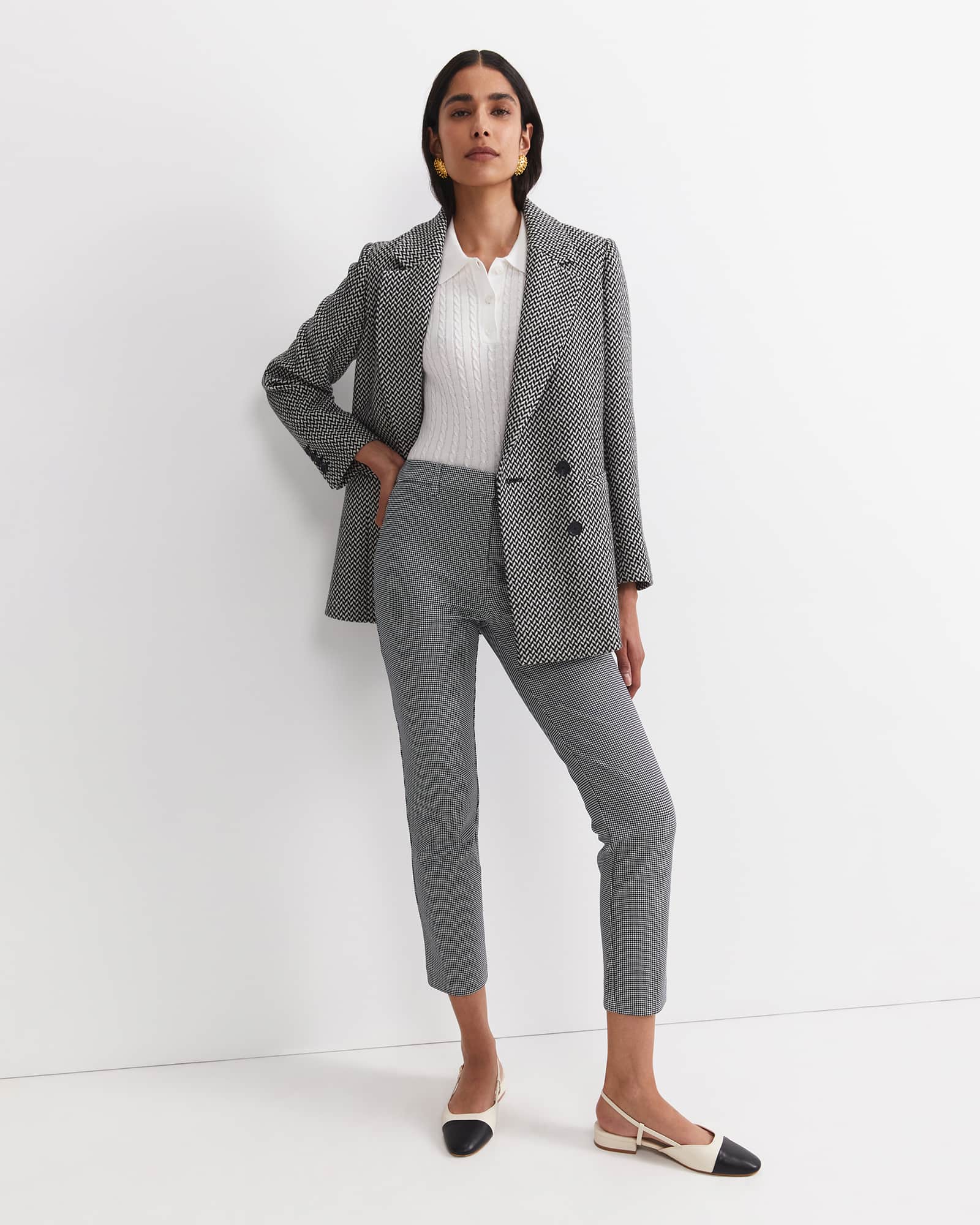 Evie Houndstooth Ponte Pant