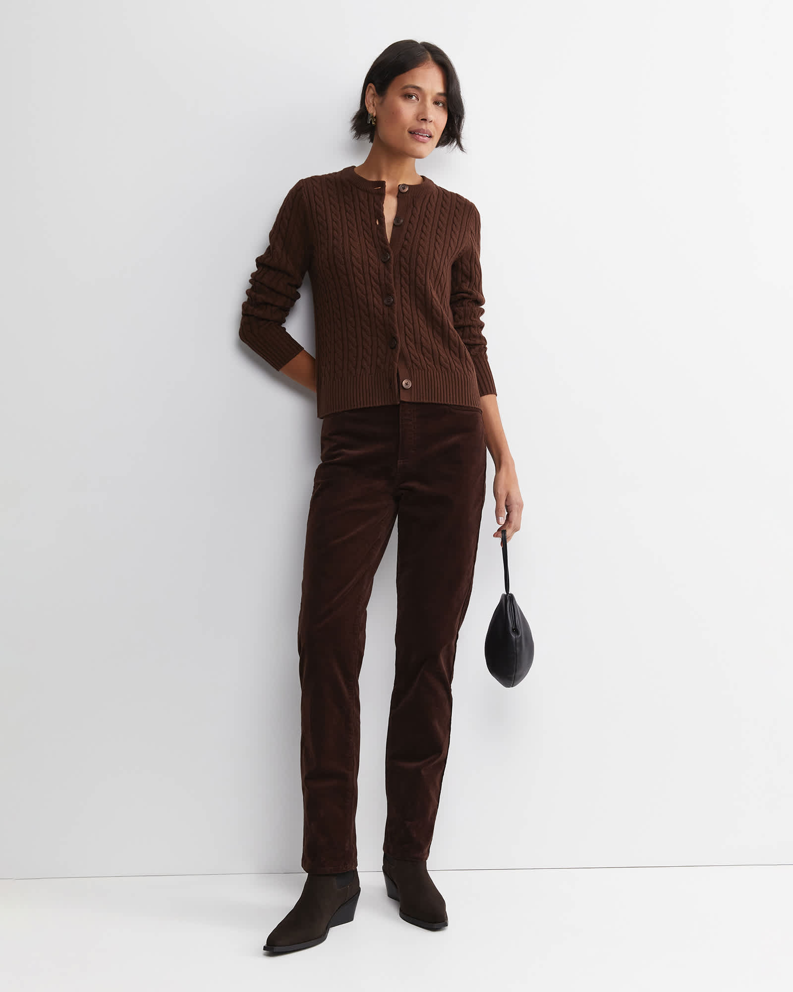 Cable Merino Cotton Cardigan