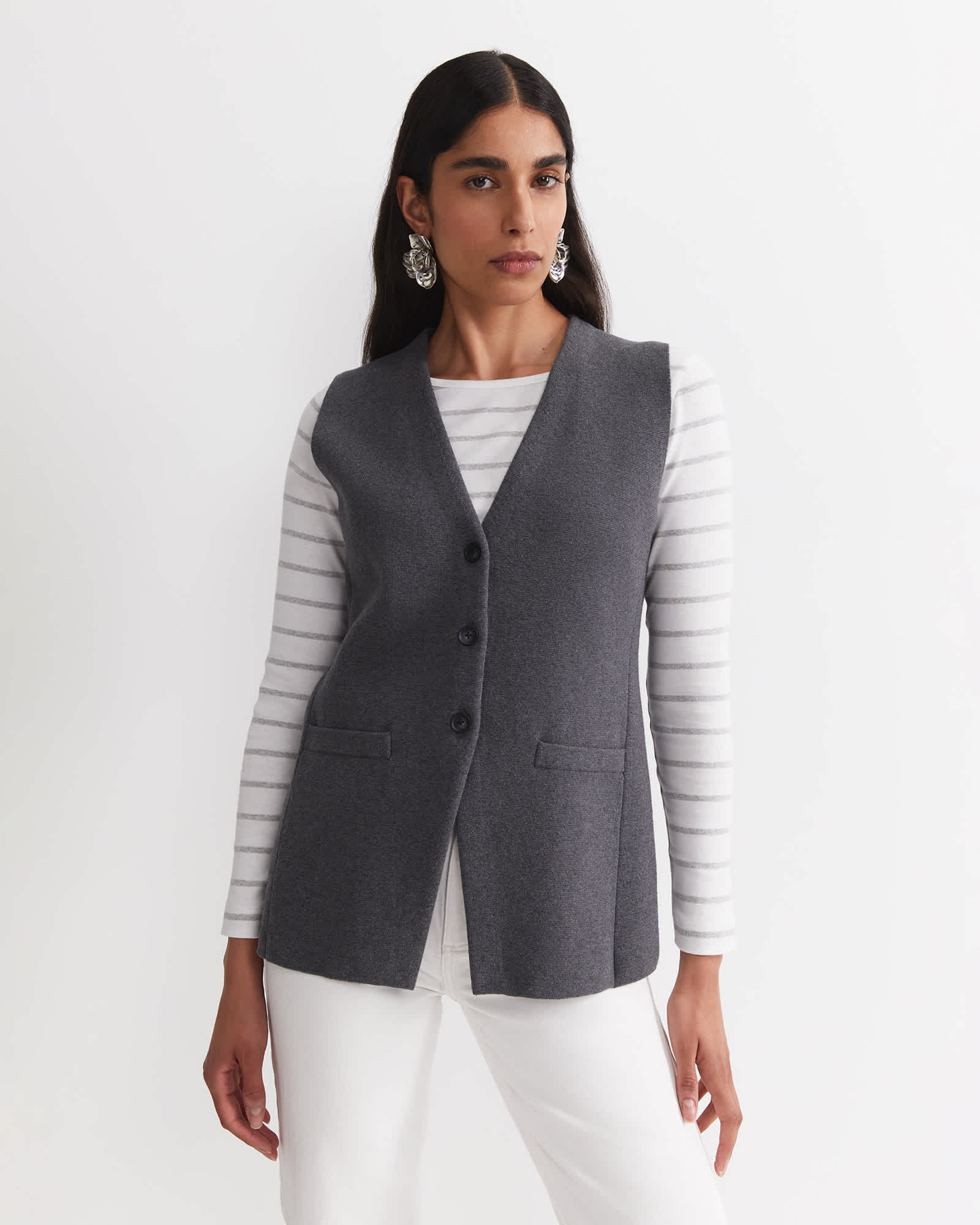 Cotton Cashmere Knit Vest