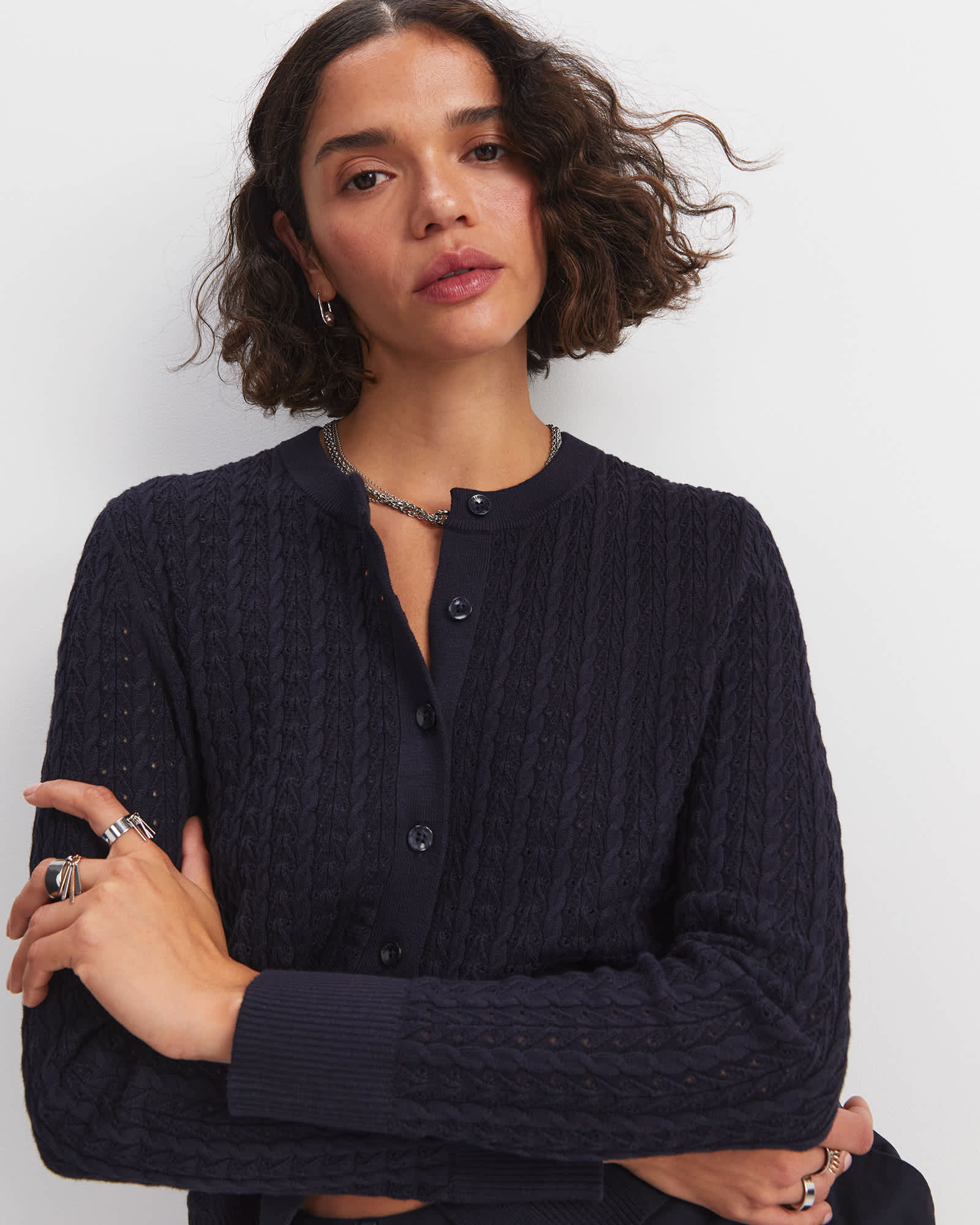 Elka Pointelle Cardigan