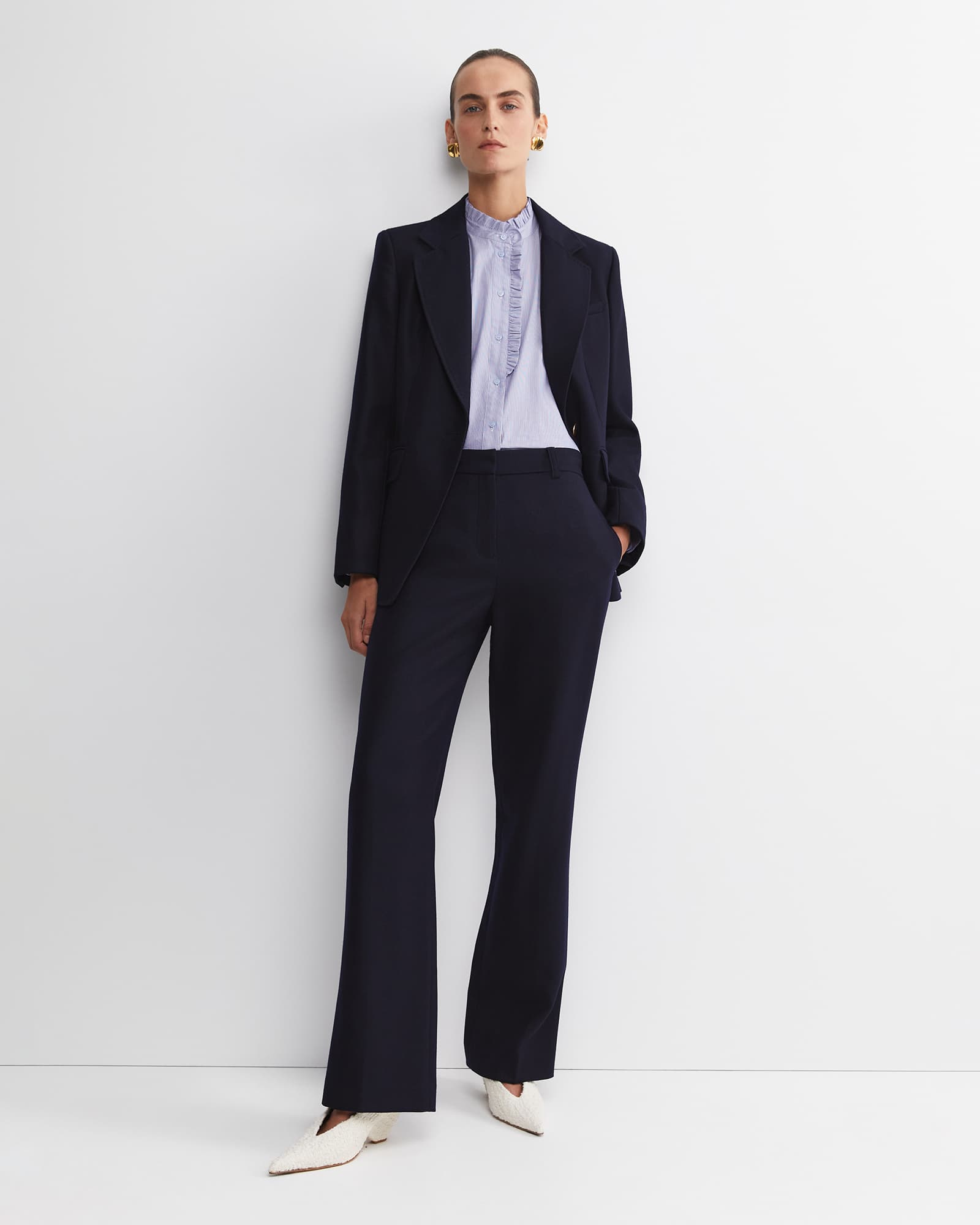 Asha Stripe Ruffle Blouse