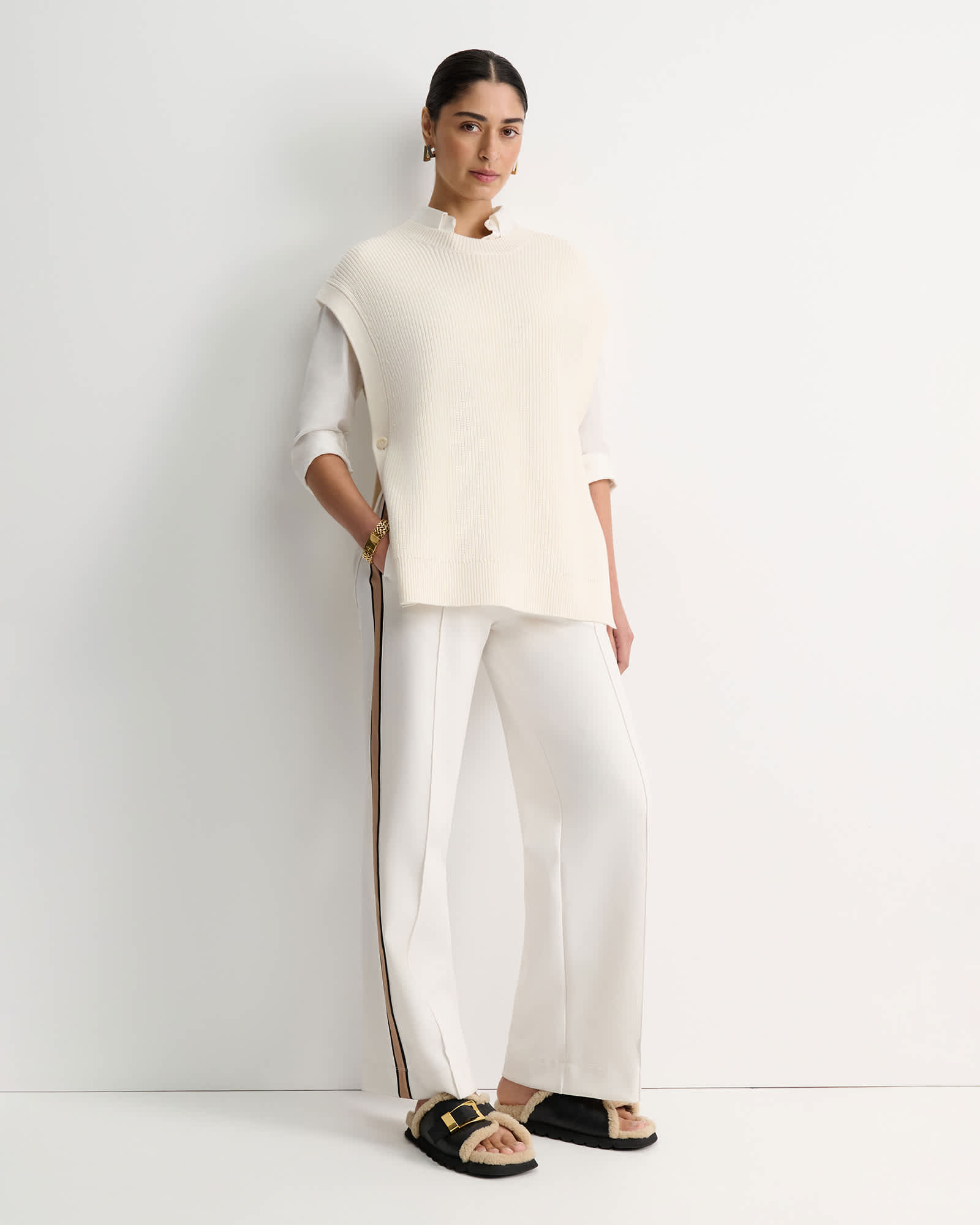 Wool Cotton Open Vest