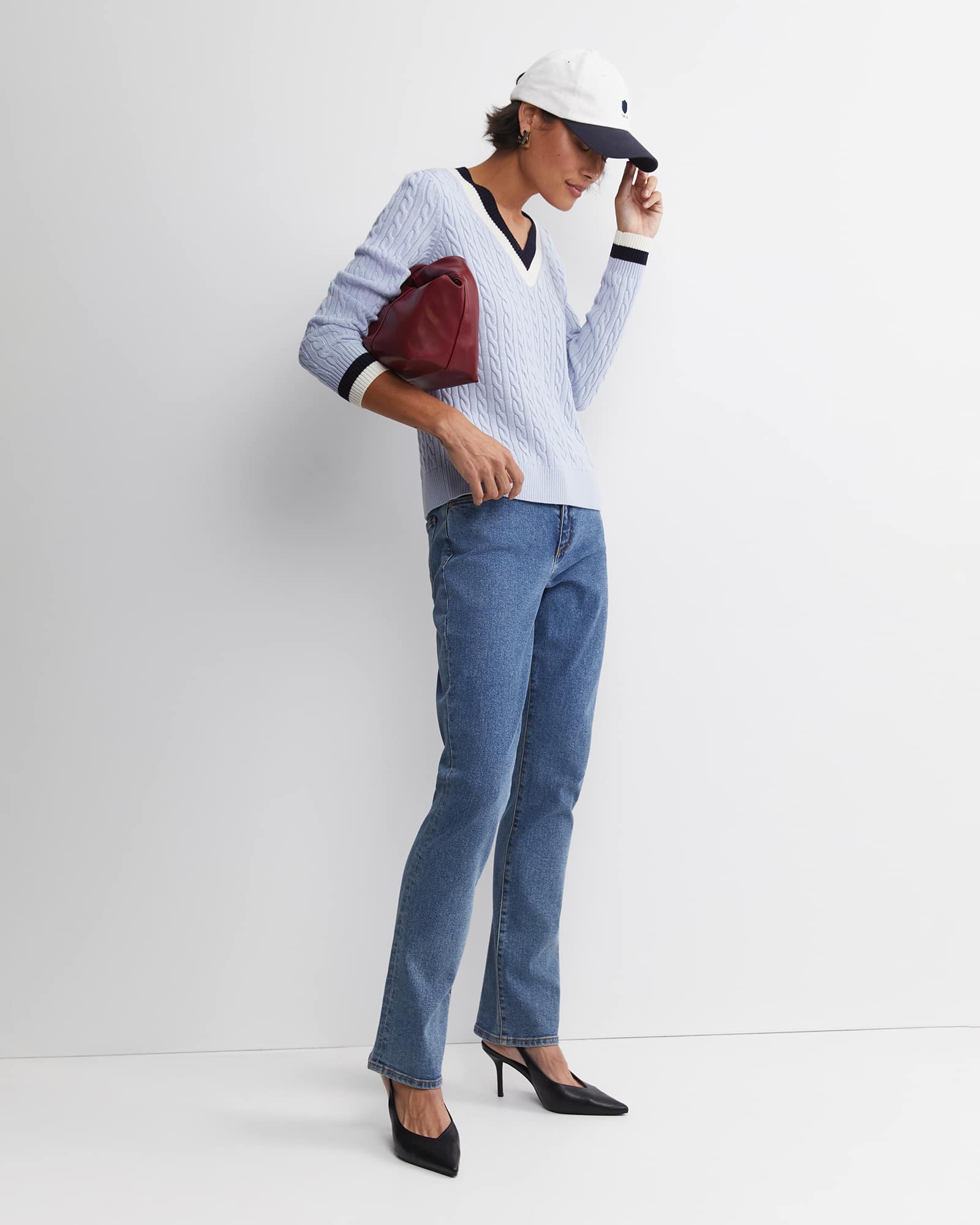 Baby Cable V-Neck Sweater