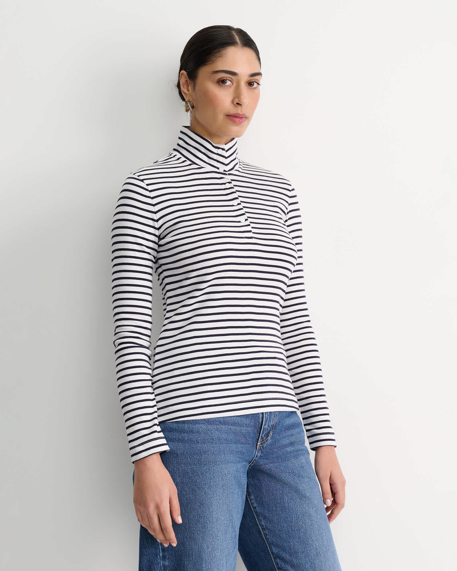 Lucy Snap Funnel Neck Top