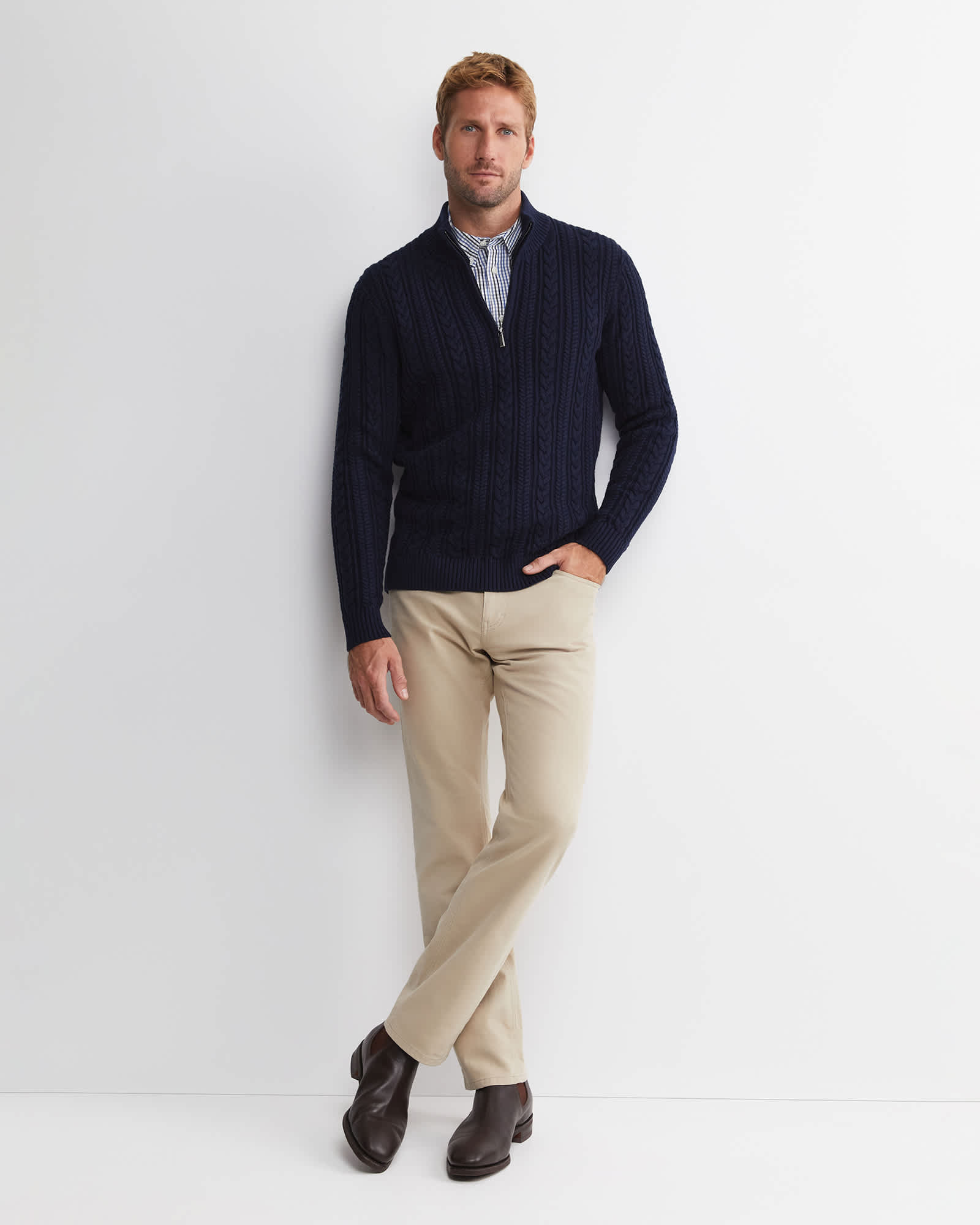 Joshua Cable Quarter Zip Knit