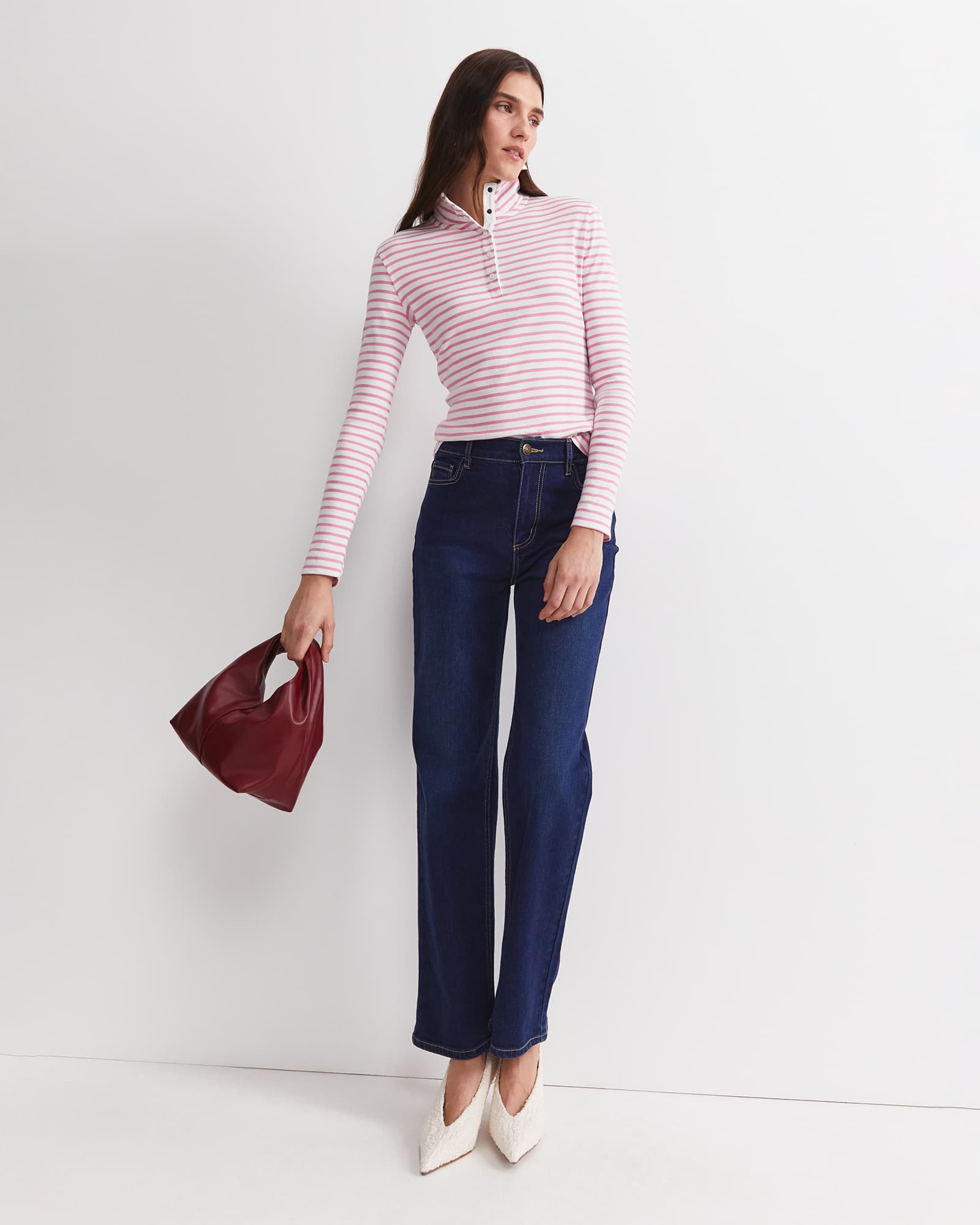 Lucy Snap Funnel Neck Top