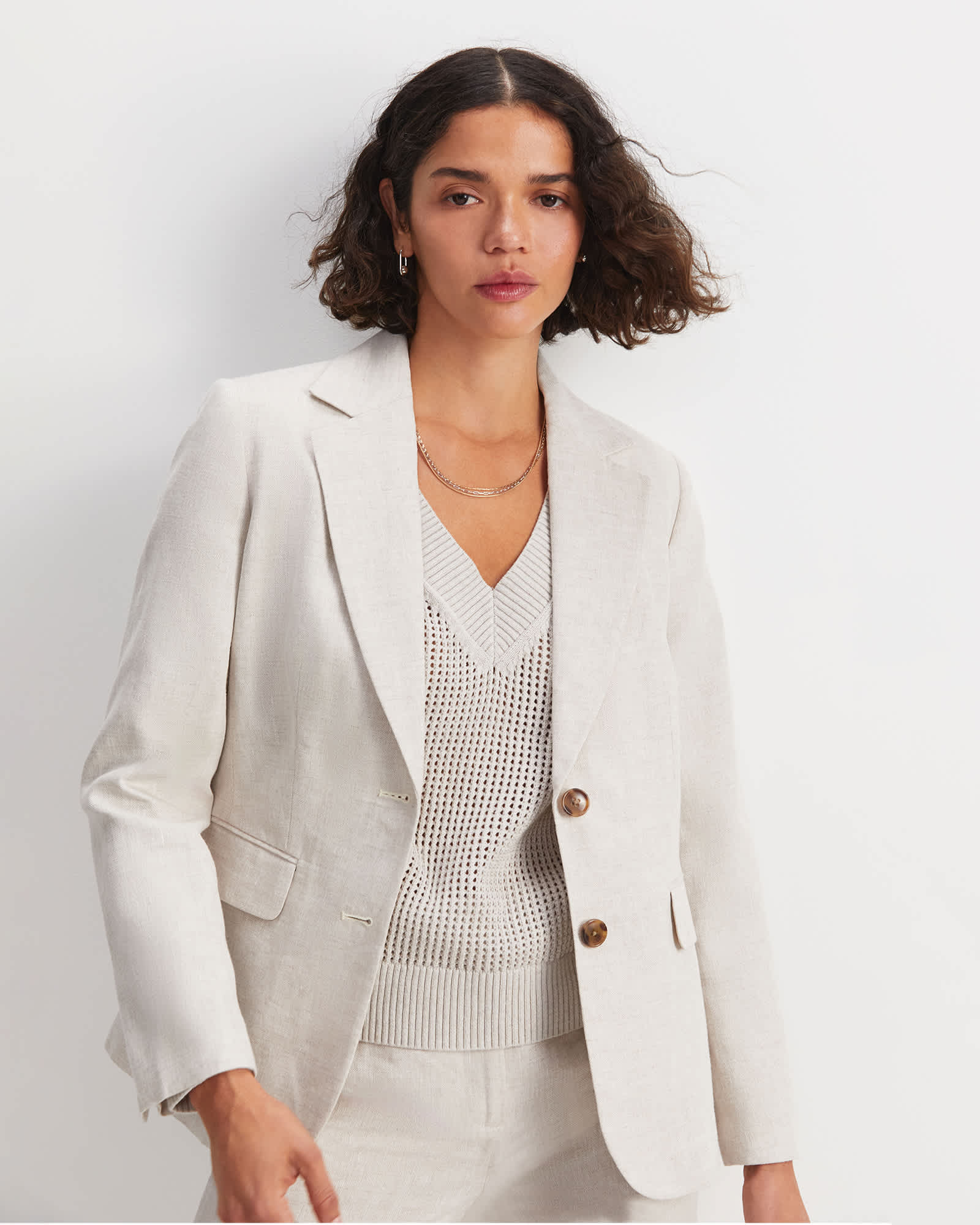 Freya Short Linen Blazer