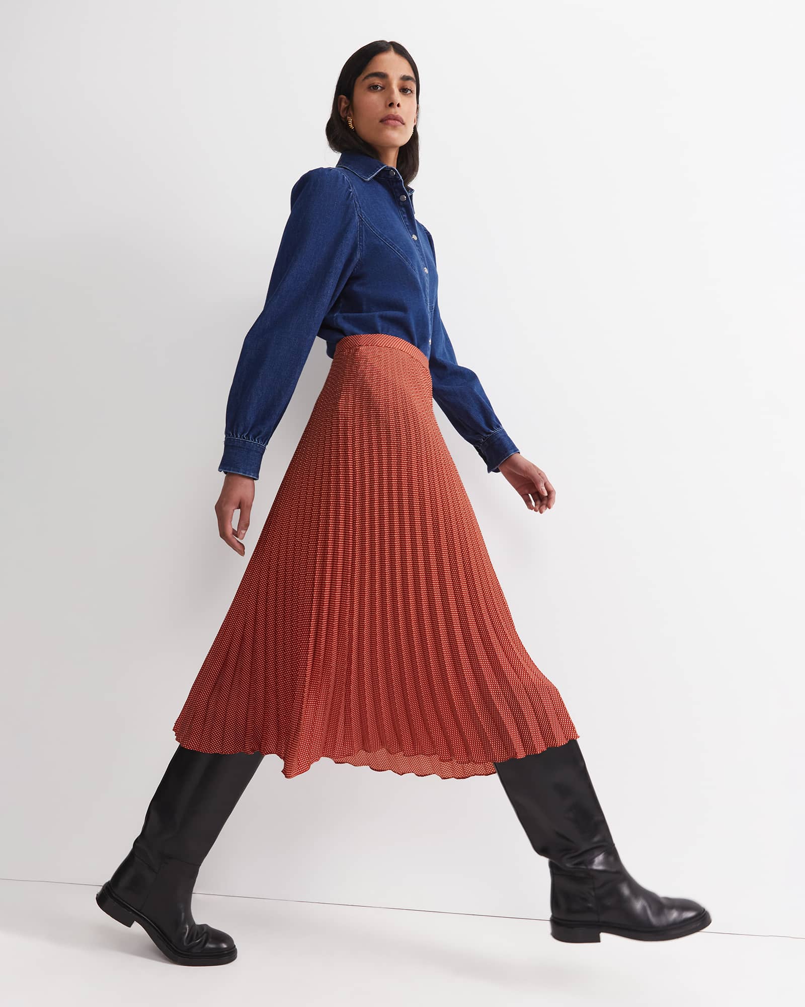 Megan Polka Dot Midi Skirt