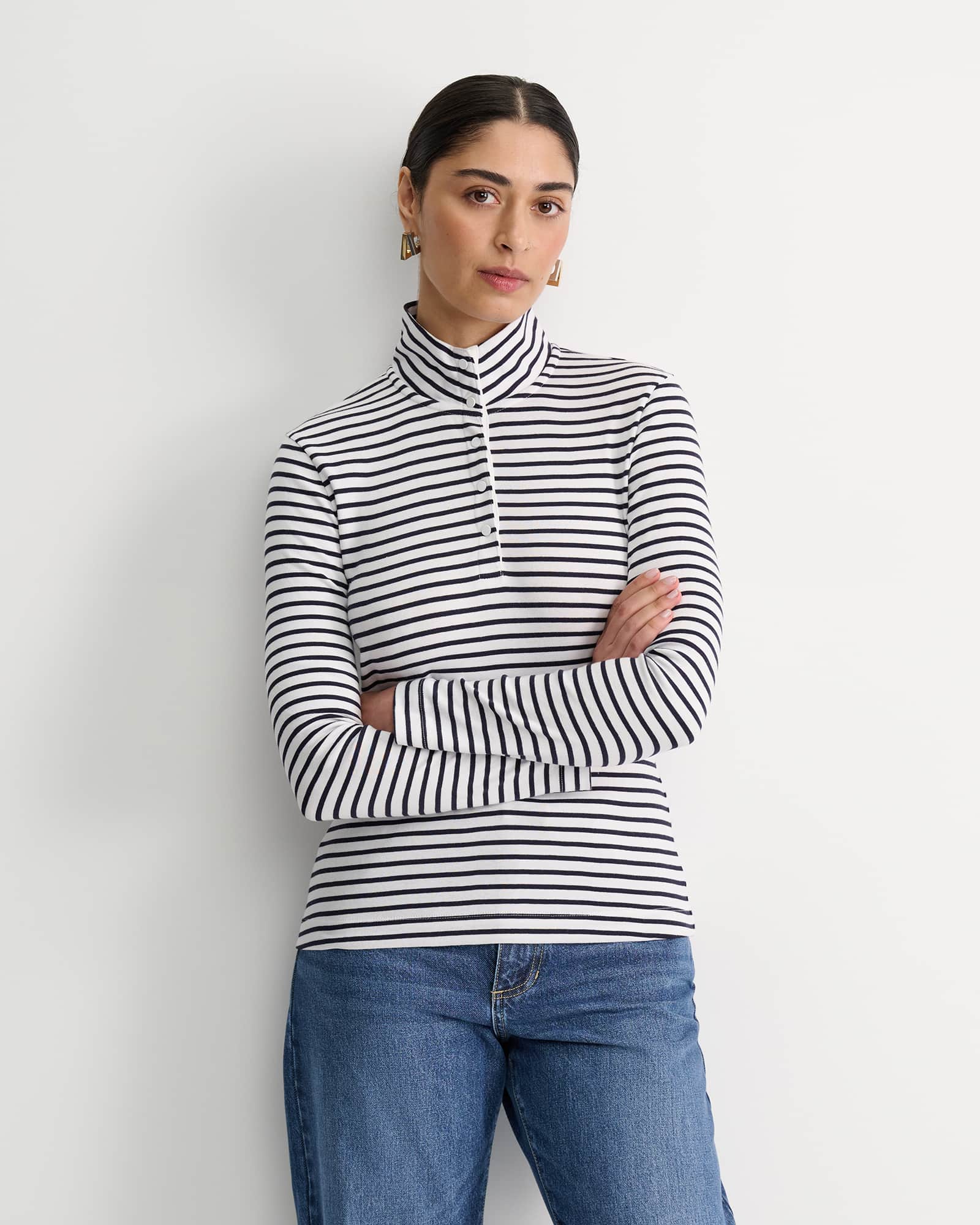 Lucy Snap Funnel Neck Top