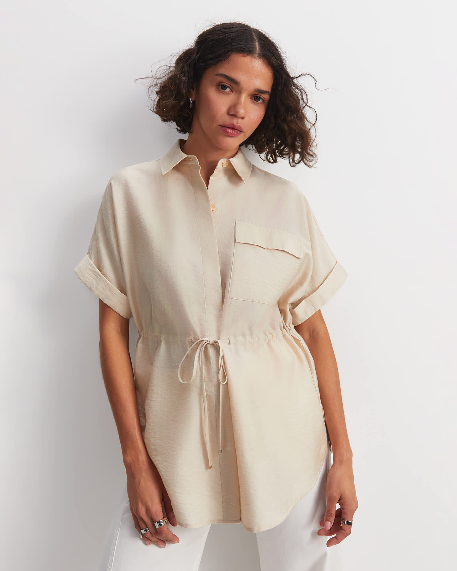Farrah Drawcord Blouse