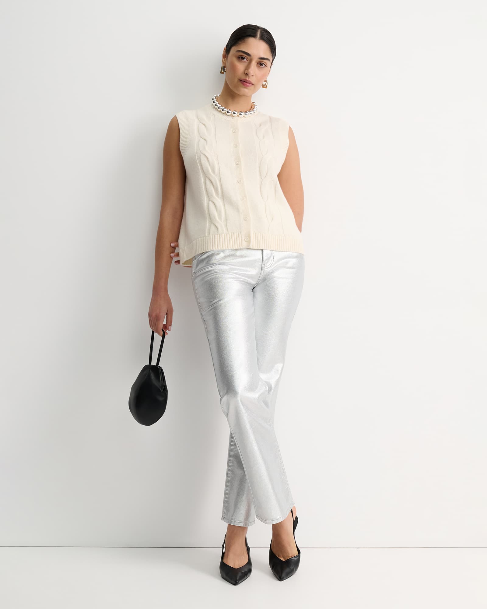 Pearl Chunky Cable Vest