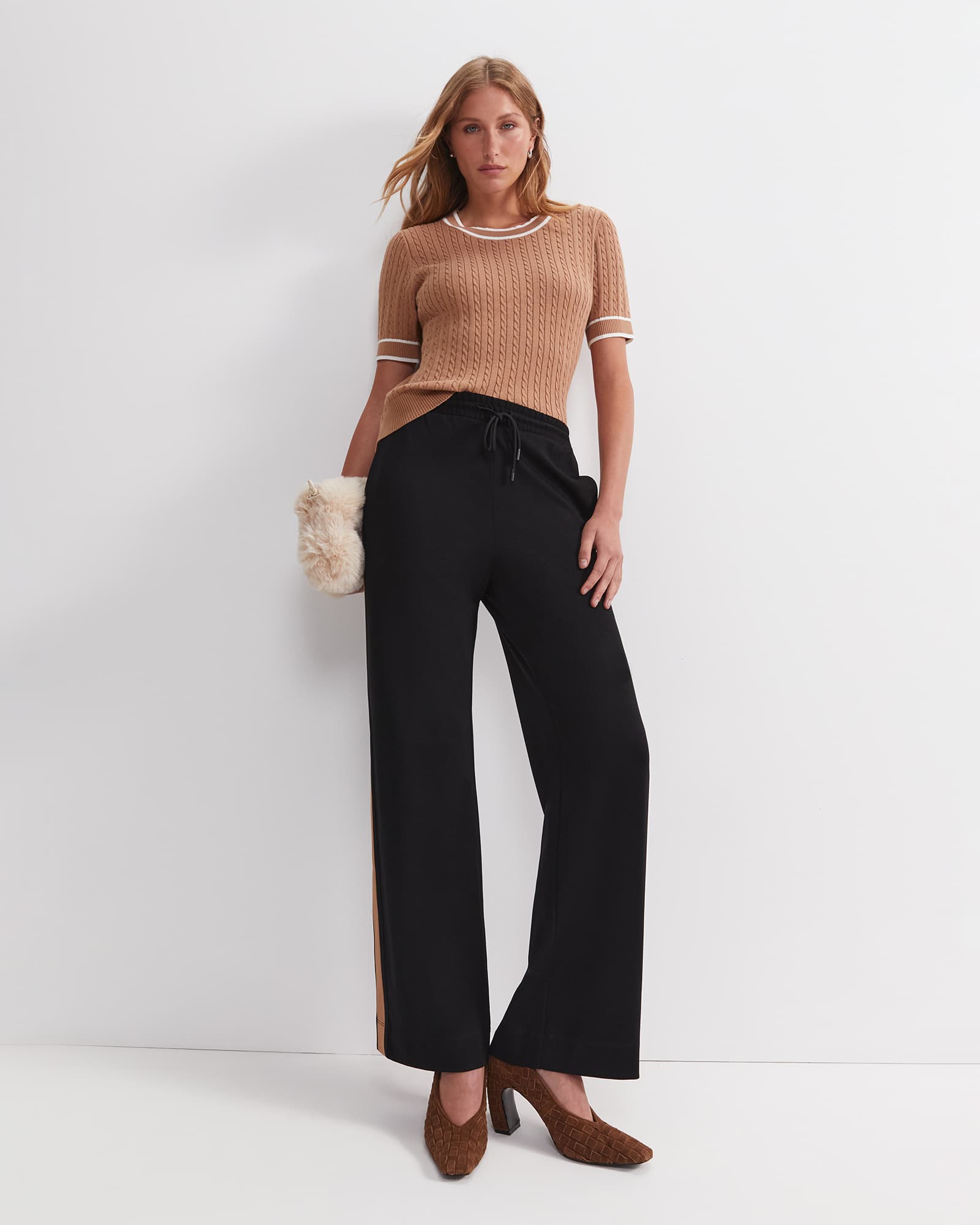 Elka Cable Short Sleeve Knit