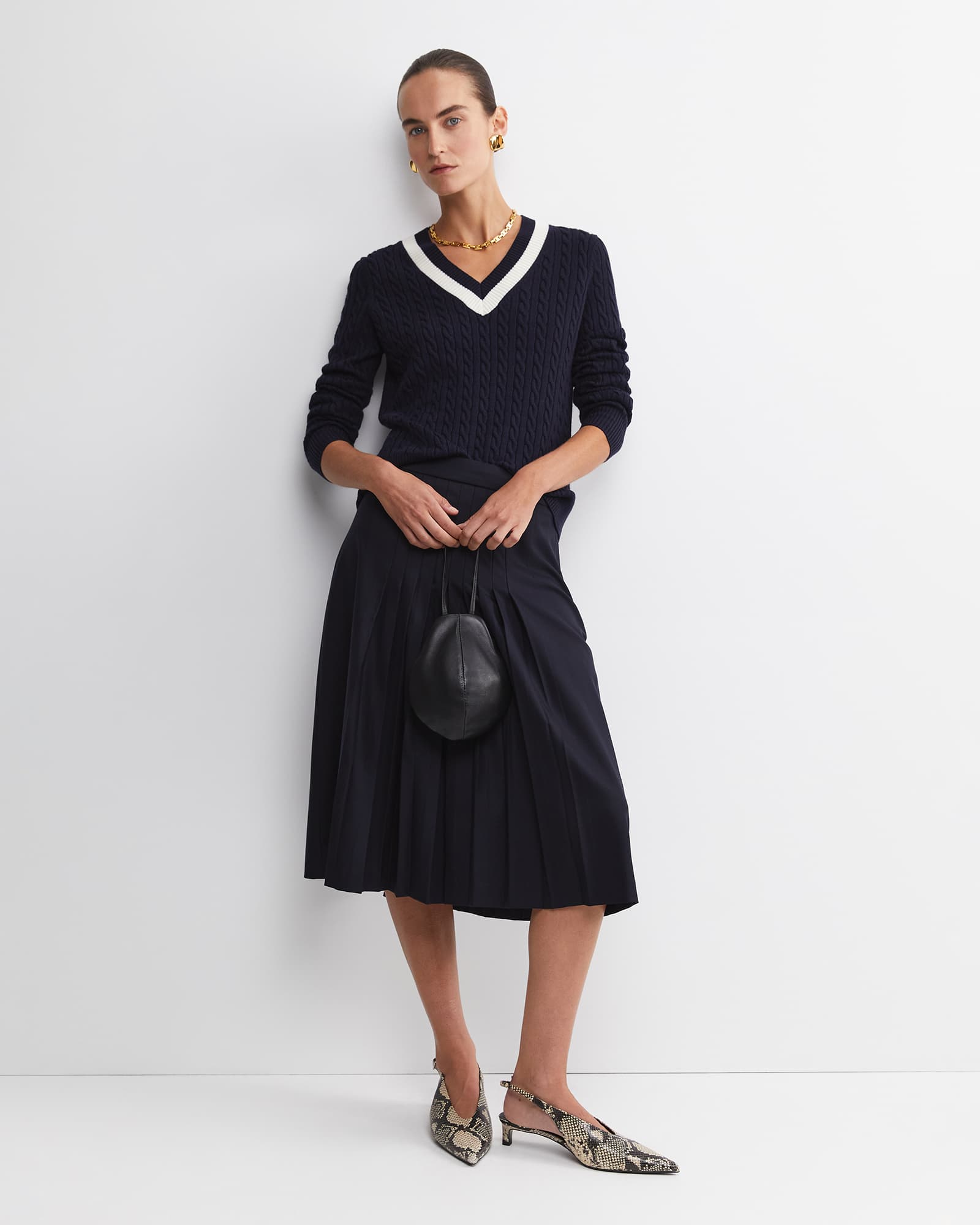 Baby Cable V-Neck Sweater