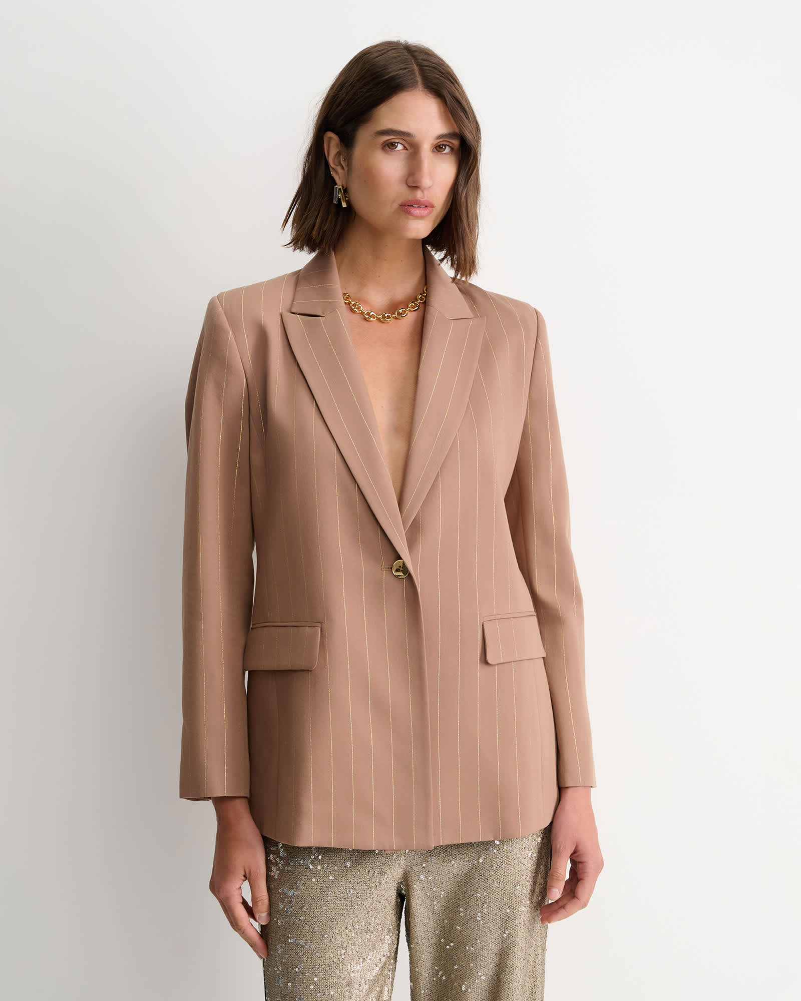 Mina Lurex Pinstripe Jacket