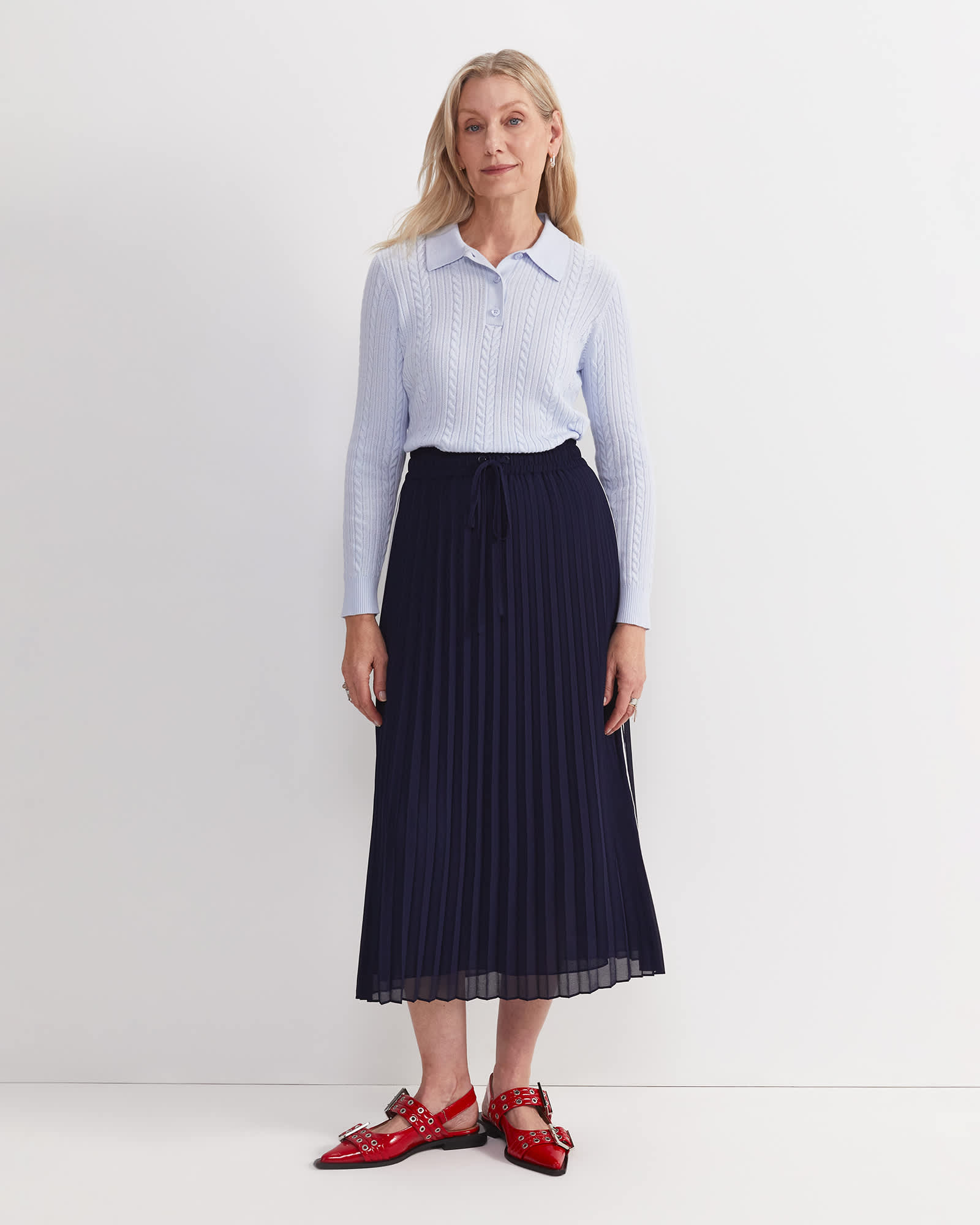 Lumi Pleated Midi Skirt