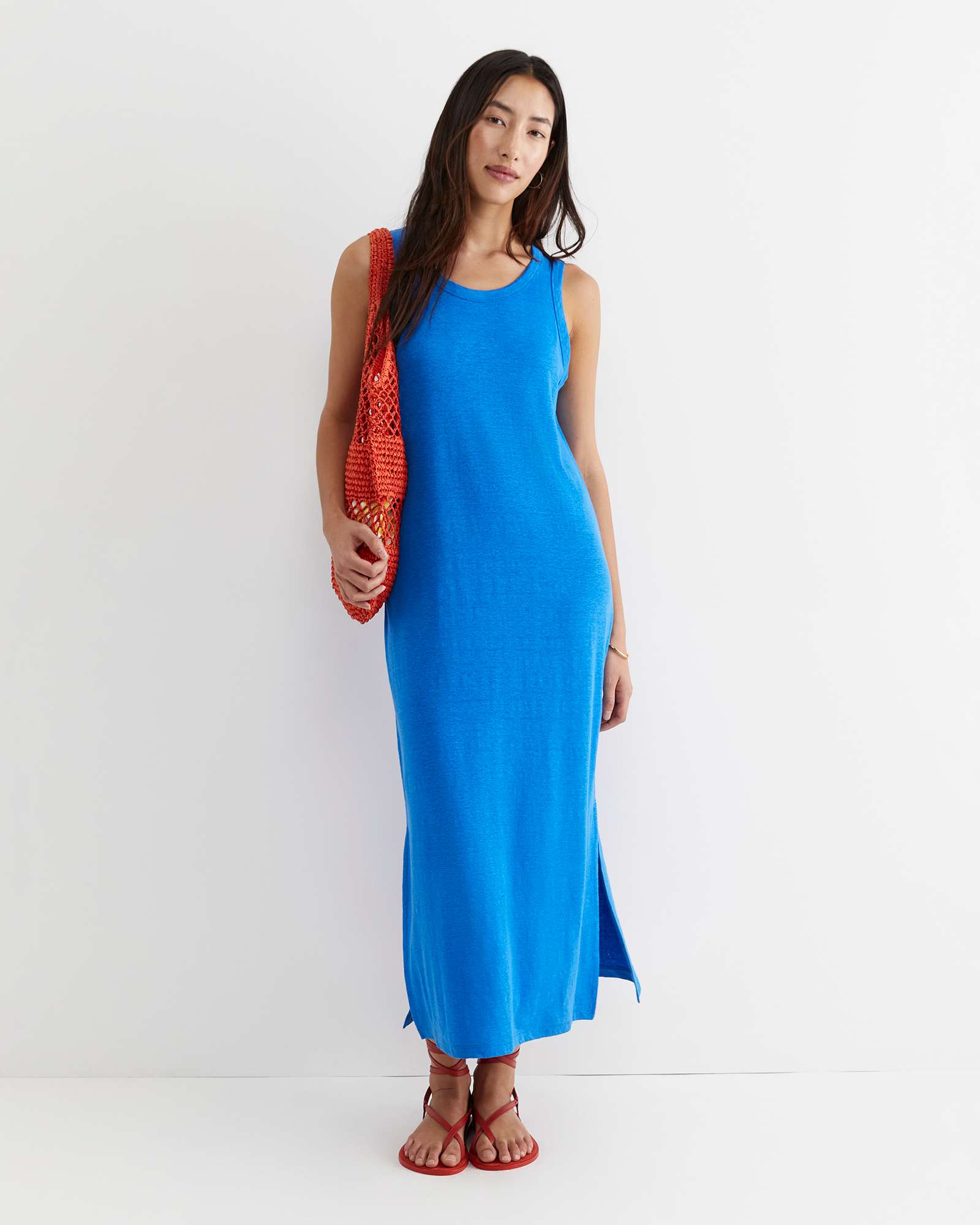 Tonia Linen Tank Midi Dress