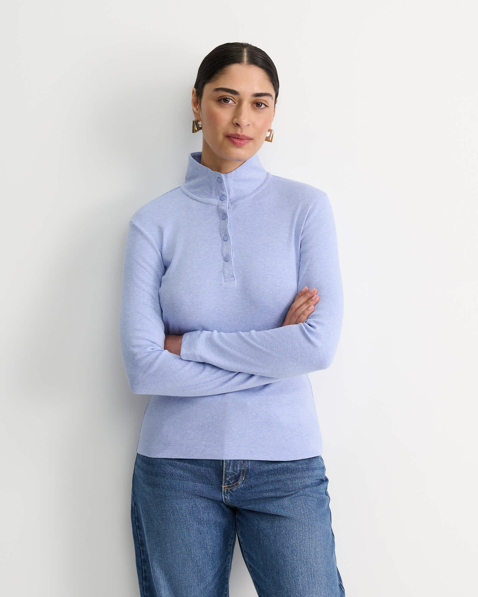 Lucy Snap Funnel Neck Top