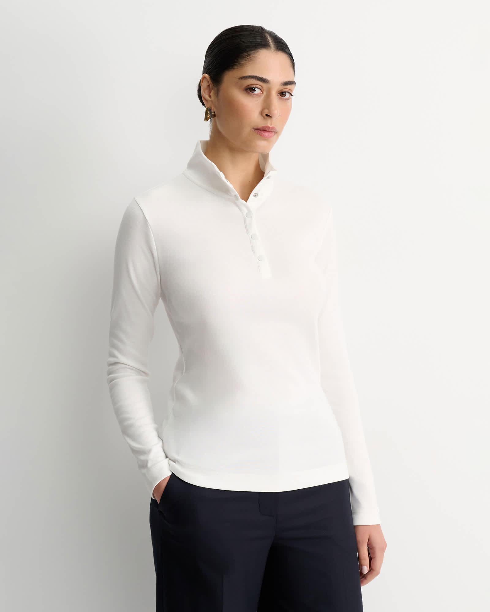 Lucy Snap Funnel Neck Top
