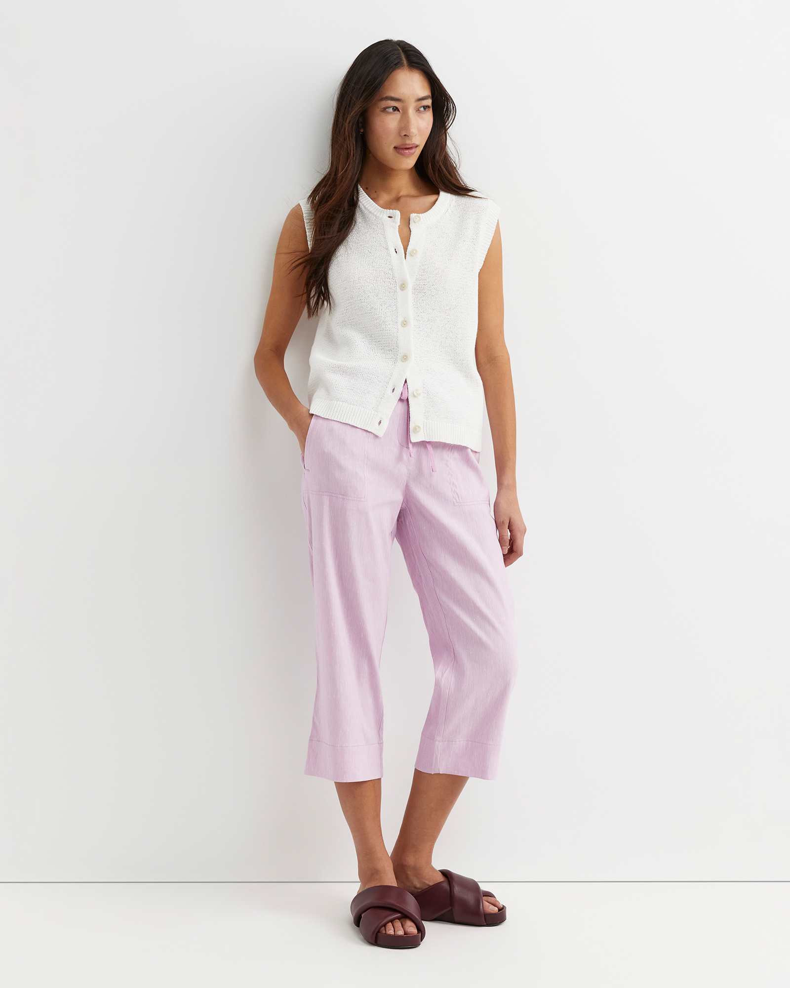 Rosa Crop Linen Pant