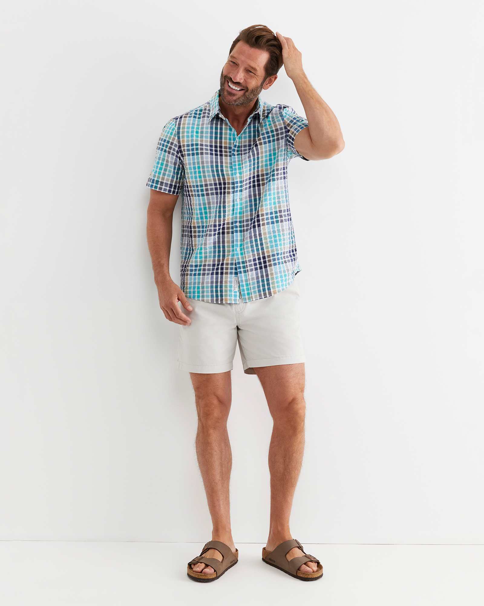 Knot Short Sleeve Check Shirt