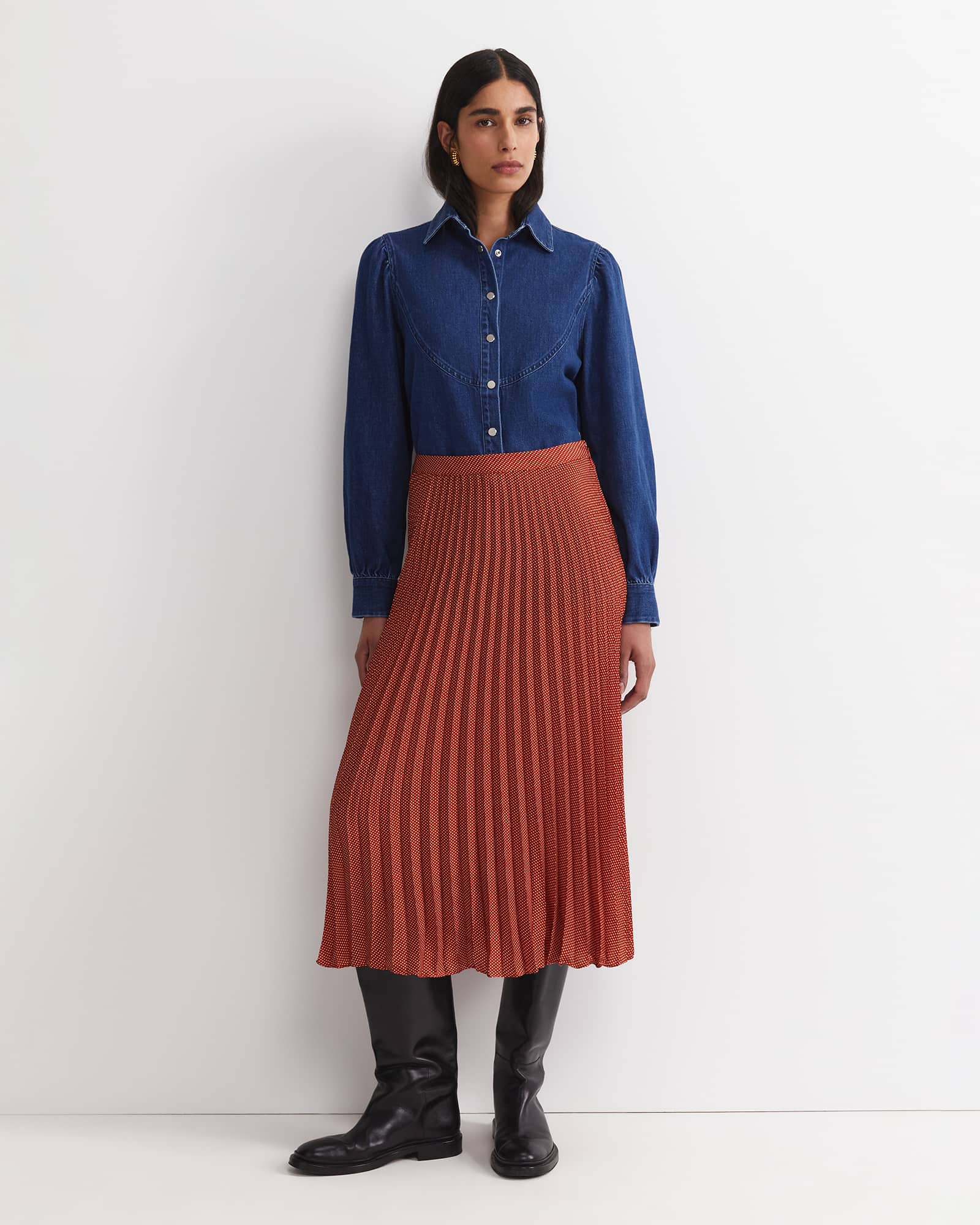 Megan Polka Dot Midi Skirt