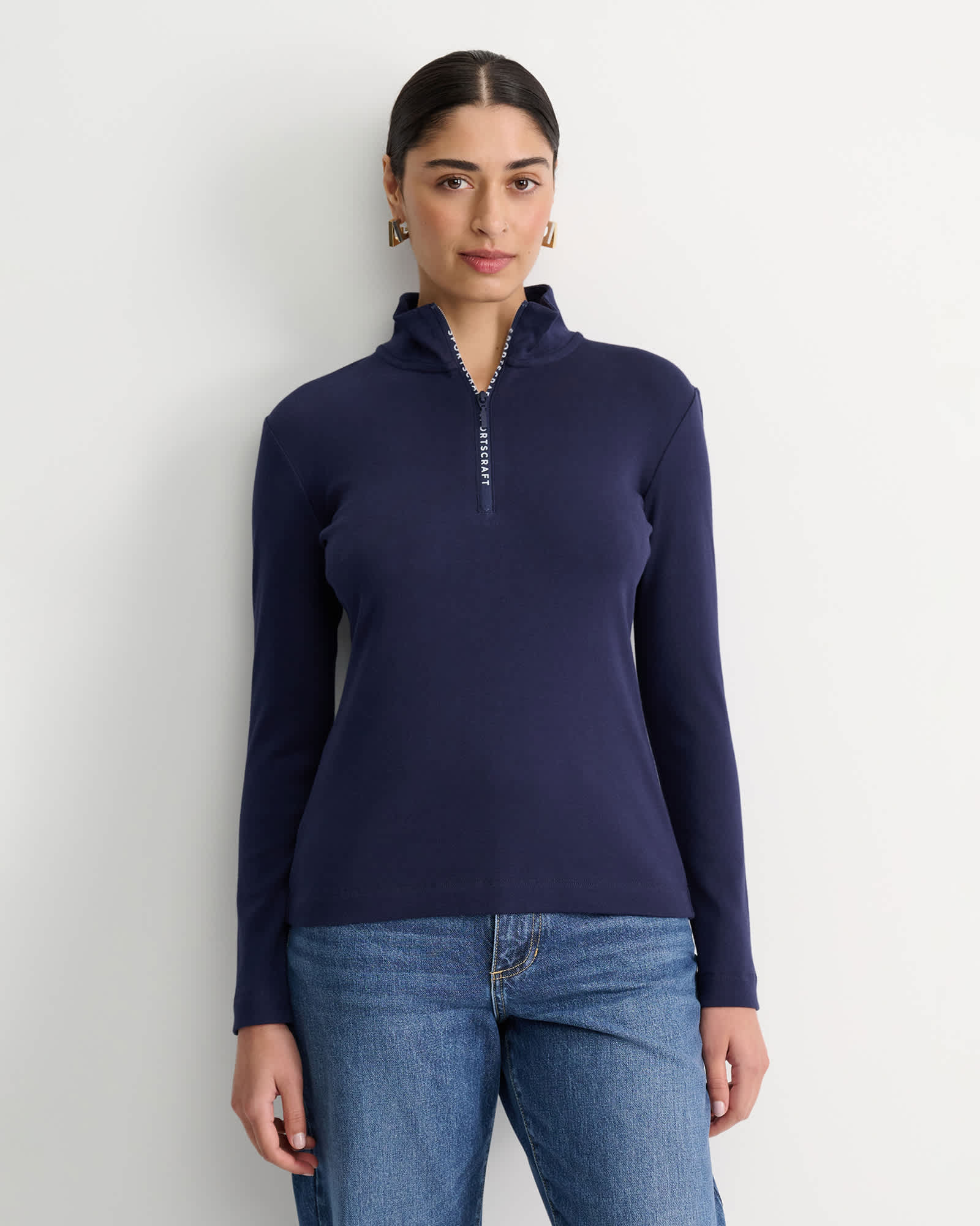 SC Zip Funnel Neck Top