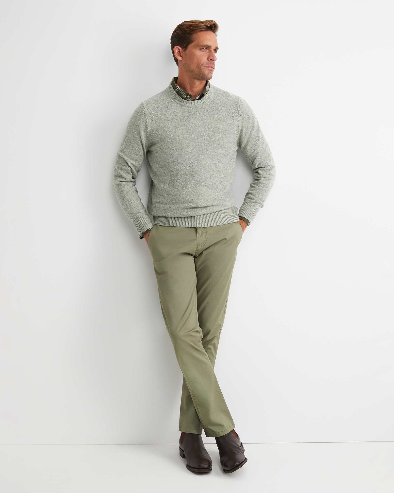 Noah Speckled Merino Crew Knit