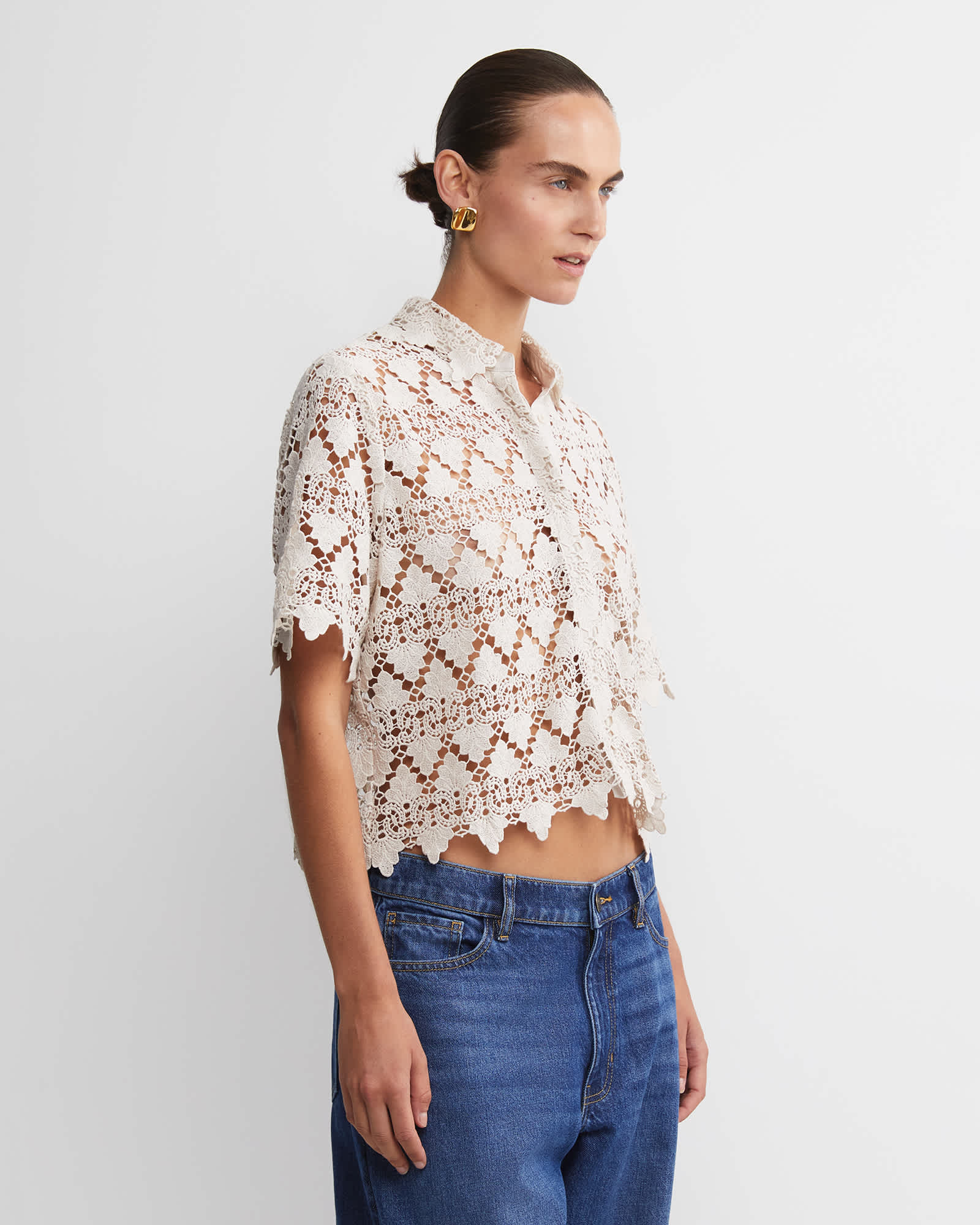 Ariana Lace Cropped Shirt