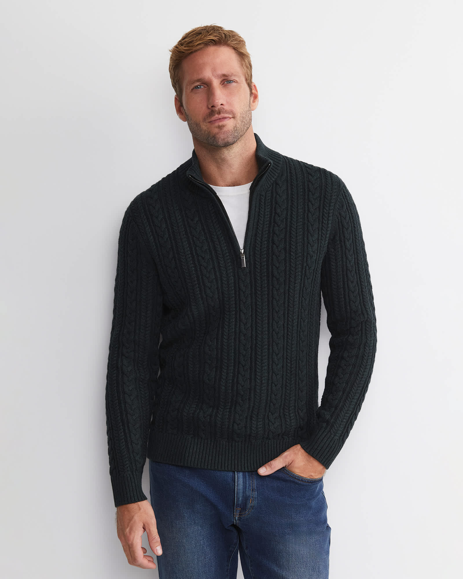 Joshua Cable Quarter Zip Knit