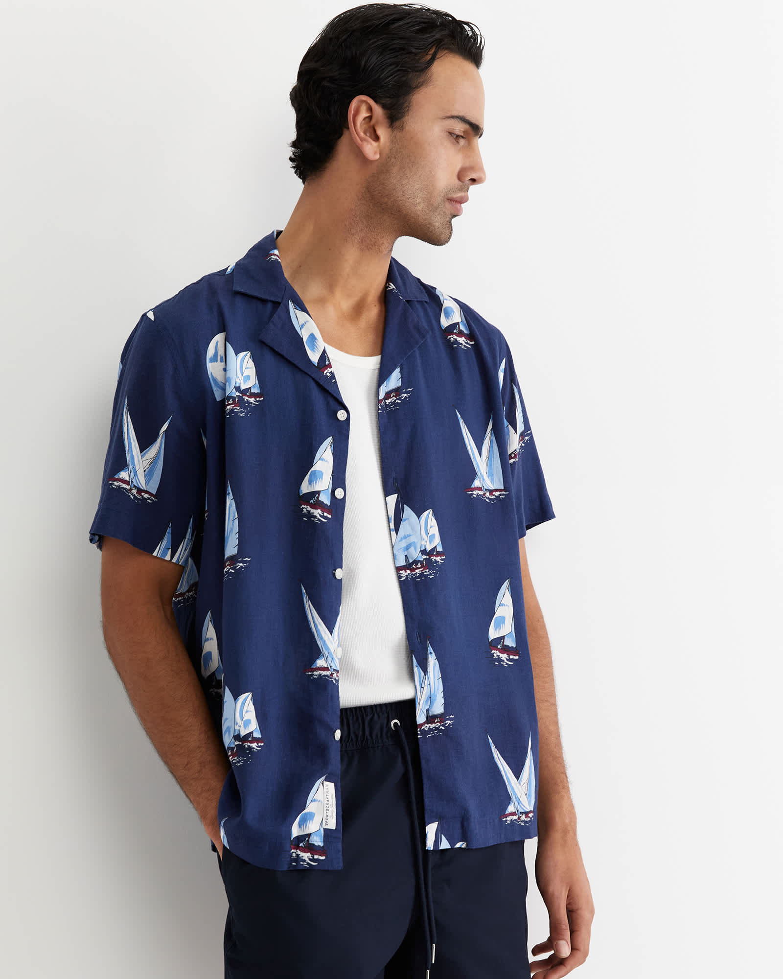Sail Away Short Sleeve Cuban Shirt
