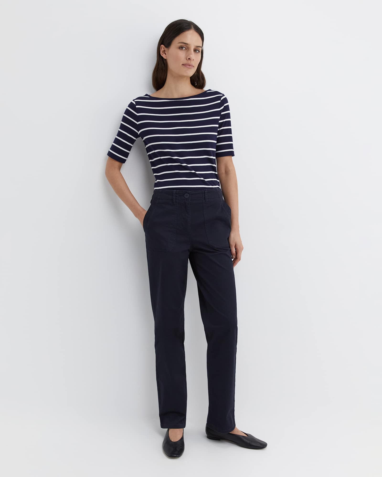 Heidi Boat Neck Half Sleeve Tee