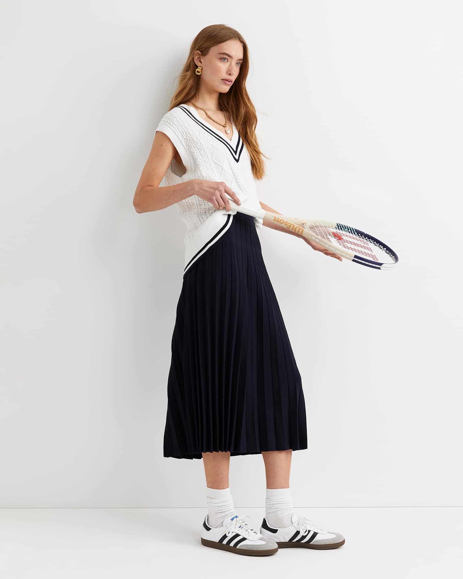 Elka Cable V-Neck Vest