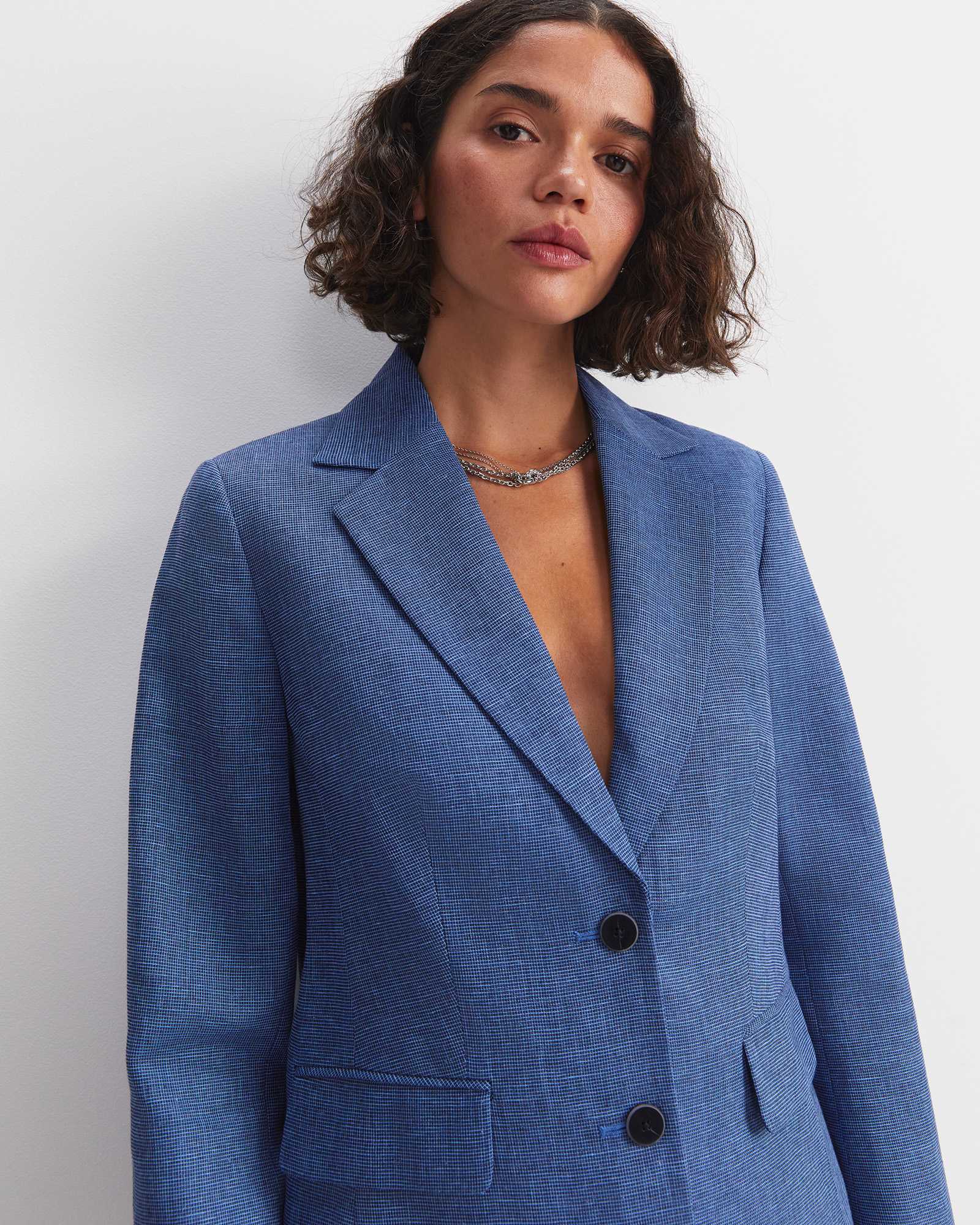 Saint Textured Single Breasted Blazer